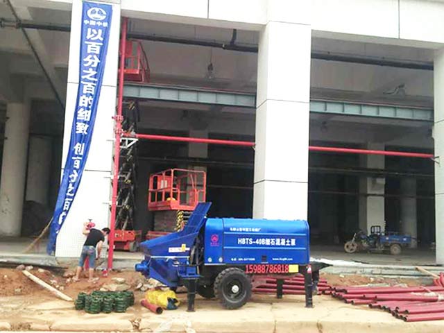 細石混凝土泵現(xiàn)場施工
